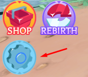 The Settings button in 2 Player Wizard Tycoon