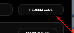 The REDEEM CODE button in Road to Glory: Football