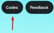 The "Codes" button in Catch Your Fish