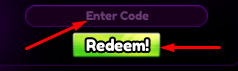 Enter Code box and redeem button to redeem codes in Anime Overdrive