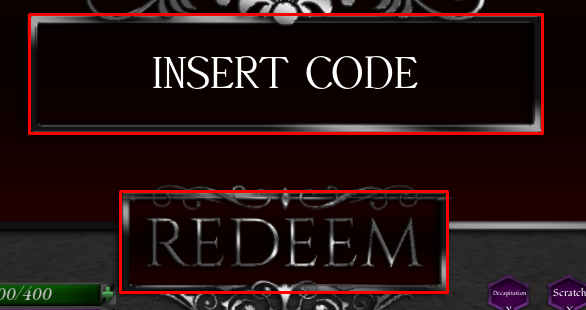 The Witches Fate enter codes box and redeem button
