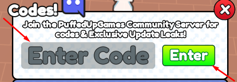 The Enter Code box and Enter button in Tug of War!