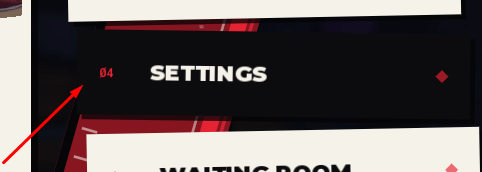 The SETTINGS button in Shigaku