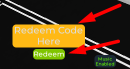 The code redeeming interface in Anime Academy