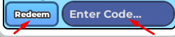 The "Enter Code" box and Redeem button