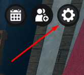 The settings icon that allows you to open the settings section for Shells