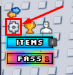 Location of the settings icon in Noob Tower Defense