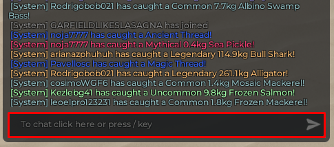 Fisch emote guide chat box