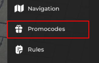 Sochi County promocodes button