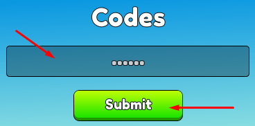 The Codes box and Submit button in Get Fat to Splash