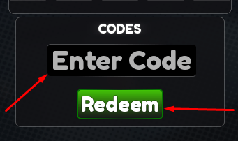 The Enter Code box and Redeem button in Toilet Chaos: TD