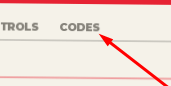 The CODES button in Shigaku