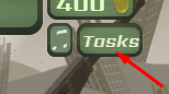 The Tasks button in CAT DEFENSE