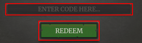 The Undead Frontline enter codes box and redeem button