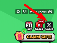 The Codes button in CATCH DA BABY