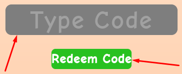 The Type Code box and Redeem Code button in High Tower