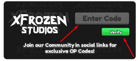 The Enter Code box and Verify button in Sword Evolution