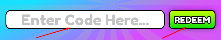 Enter Code Here box and REDEEM button to redeem codes in Sleep For UGC