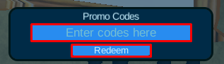 Totally Accurate Tops enter codes box and redeem button