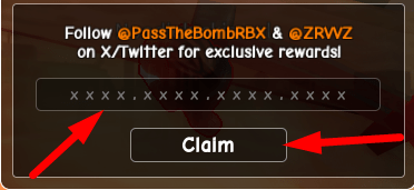 The Claim button in Pass the Bomb