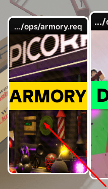 The ARMORY button in BOMBARD