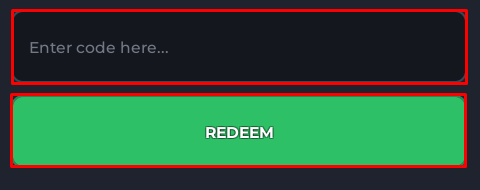 Superforest enter codes box and redeem button