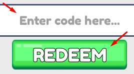 The "Enter code here" box and REDEEM button in Bubu Climb and Jump