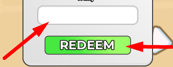 The code redeeming interface in Boba Shop Tycoon