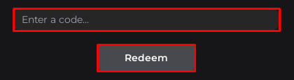 Trade Hangout enter codes box and redeem code button