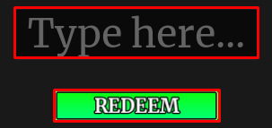 Magic & Divinity enter codes box and redeem button