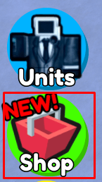 The shop button in Oldest T Tower Defense