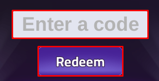 Pop Starz enter codes box and redeem button