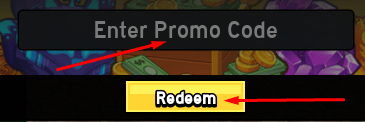 Enter Promo Code box and Redeem button to use codes in Divine Fruits