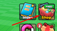Shop icon that leads to the codes section
