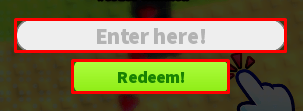 Build An Island enter codes box and redeem button