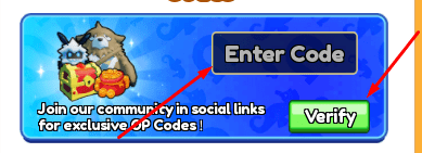 The Enter Code box and Verify button in Elf Evolution