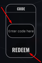 The Enter code here box and REDEEM button in FORCE
