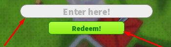 The Enter here! box and Redeem! button in Build an Army!