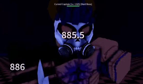 Fighting the Cursed Captain up close in Blox Fruits