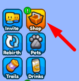 The Shop button in Energy Drink Simulator