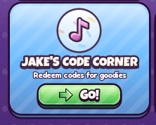 JAKE's CODE CORNER button in Candy Kingdom Defense