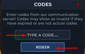 The codes section in Saber Unbound