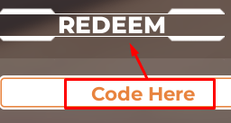The "Code Here" box and REDEEM button in Desert Oil Tycoon: Scarlet Wells