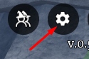 Gear icon that reveals the redeem code interface