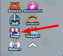 The Shop button in Anime Hero Simulator