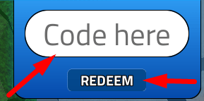 The code redeeming interface in Skibidi Battlegrounds