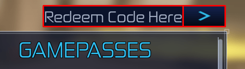 Jujutsu Infinite enter codes box and redeem button