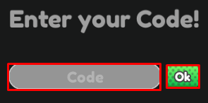 Cut a Garden enter codes box and ok button
