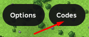 Codes button in Horde Defenders