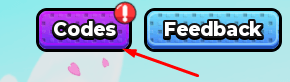 Codes button in Guess The Anime Character